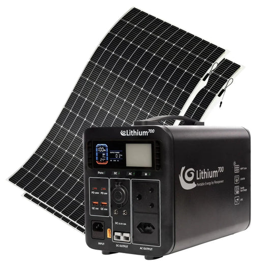 Sunman 200W Flexible Solar and Flexopower 700Wh Portable Power Station Combo